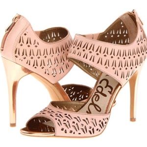 Sam Edelman Alva rose gold laser cut sandal